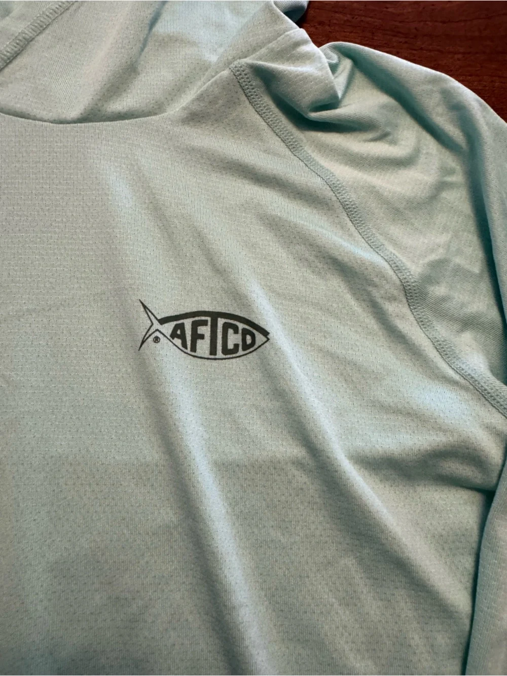 Aftco Youth Samurai LS Shirt Built-in Buff | Medium | Blueish Green